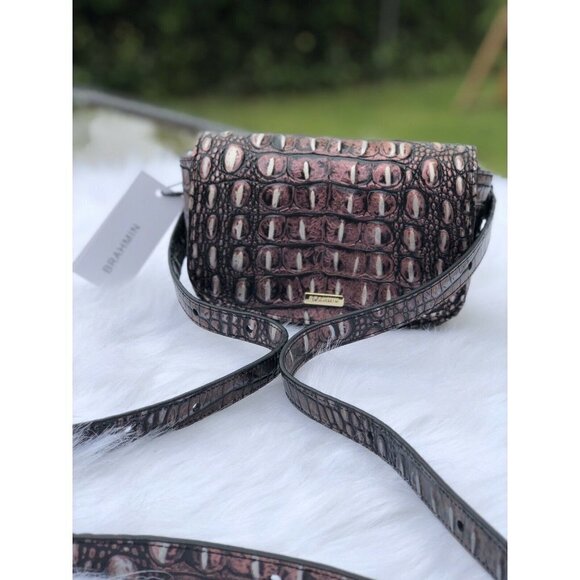 NWT Brahmin Handbag Lil Convertible Bag Plum Melbo - Picture 1 of 11